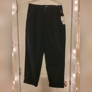 Black High-Rise Ankle Pants